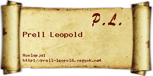 Prell Leopold névjegykártya